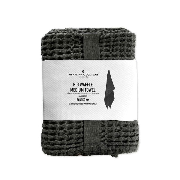 The Organic Company Cotton Medium Waffle Towel (50x150cm) - warehouse #color_dark grey
