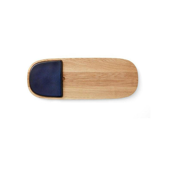 Bitz Cutting Board with stoneware tray (L51cm) - warehouse #color_dark blue