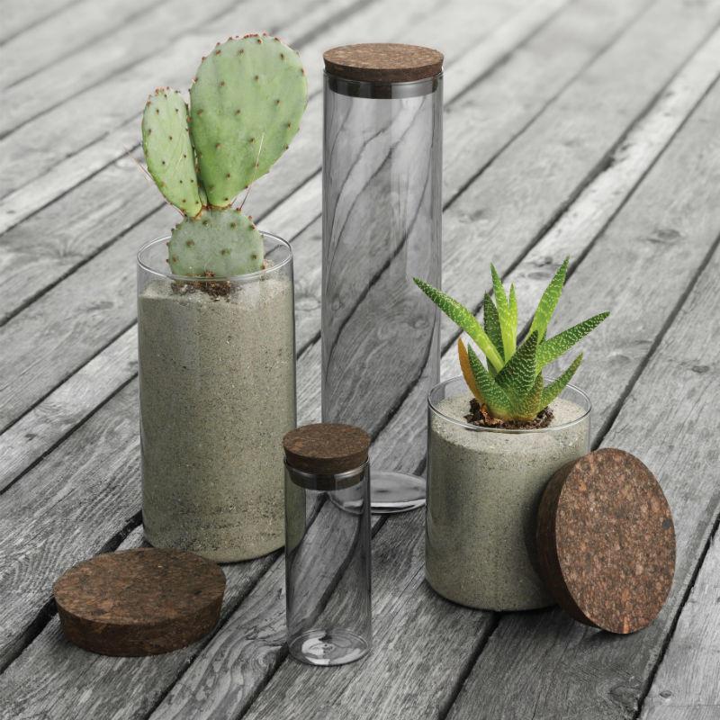 Aida Glass Containers With Cork Lid - warehouse