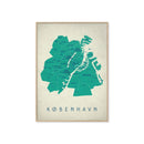 Enklamide Copenhagen Map Poster (50x70 - 70x100) - warehouse