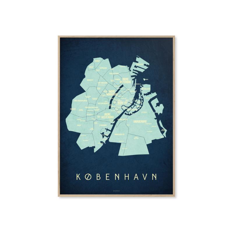 Enklamide Copenhagen Map Poster (50x70 - 70x100) - warehouse