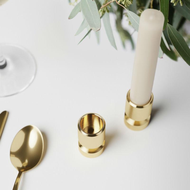 Nordic Tales Brass candle holder (H4.5cm) - warehouse